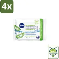 Nivea – Reinigingsdoekjes – Bio Aloe Vera – 25 Doekjes - Voordeelverpakking - 4 stuks - Reinigingsdoekjes - Gezichtsreiniging