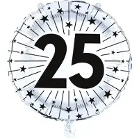 We Fiesta 6x Folieballon zilver 25 jaar jubilium - Signature Years - Verjaardag Feestje Versiering Feestdecoratie Decoratie Ballon Folie