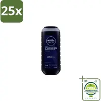 Nivea 25 x Men Douchegel Deep Clean 250 ml - Grootverpakking - Douchegel - Diepe Reiniging - Microfijne Klei - Huid Reinigen - Haar Reinigen