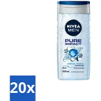 Nivea Men – Douchegel – Pure Impact – 250 ml - Bulkverpakking - 20 stuks
