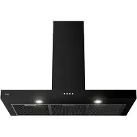 Etna AB290ZT - Blokmodel Schouwkap (90cm) - Zwart - Energielabel A - 3 Afzuigstanden - 2 LED spots - Afvoer naar buiten of recirculatie - Druktoetsen