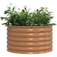 vidaXL Verhoogde plantenbak, bruin, 80 x 80 x 44 cm, staal