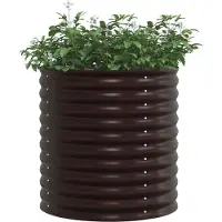 vidaXL Verhoogde plantenbak, bruin, 80 x 80 x 81 cm, staal