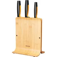Fiskars Functional Form messenblok in bamboe met 3 messen 4-delig