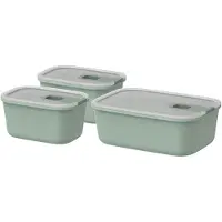 Mepal Vershouddoos set EasyClip - 2x 450 + 1000 ml - Vershoudbakjes met schuifsluiting - Geschikt voor magnetron. stoomoven. koelkast en vriezer - Nordic sage