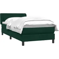 vidaXL Boxspring met matras fluweel donkergroen 80x220 cm