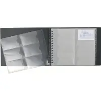 Exacompta 5x Exactive Visitekaarthouder met uitneembare pochetten Exacard - 240 kaarten - 20x25cm - Zwart - 75134E