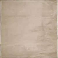vidaXL Vloerkleed HUARTE laagpolig zacht wasbaar 200x200cm zandkleurig