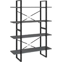 vidaXL Boekenkast met 4 schappen 100x30x140 cm grenenhout grijs