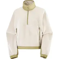 Salomon - Dames fleeces - Chroma Fleece Crop HZ W Whisper White/Gray Green voor Dames van Gerecycled Polyester - Maat M - Beige