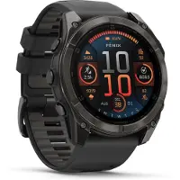 Garmin - Sport horloges - Fenix 8 Amoled 51mm Sapphire Titane/Carbon Gray voor Unisex - Zwart
