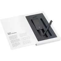 Lamy Swift Rollerpen 330 Set | Roestvrij staal zwart | Inclusief M 66 B rollerballvulling blauw | Echtleren etui zwart voor 2 schrijfinstrumenten