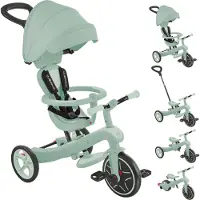 Globber Driewieler - Trike 4 in 1 in Pistachio ECO - groen - 4in1 converteerbaar - met duwstang - vanaf 10 maanden tot 5 jaar