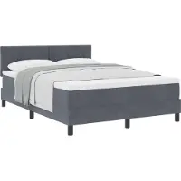 vidaXL Boxspringbed met matras, donkergrijs, 140 x 200 cm, fluweel