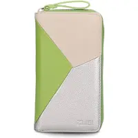 Zwei Portemonnee 'Jana' beige / lichtgroen / zilver