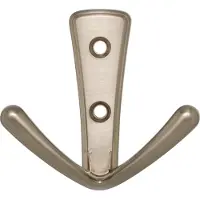 Siro Kapstokhaak - dubbele haak - zamac - zilverkleurig - 7,1 cm - wandhaak - jashaak