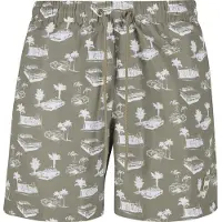 Urban Classics Zwemshorts olijfgroen / wit
