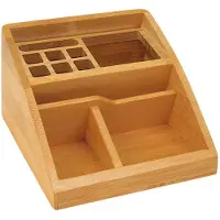 Wedo bureau organizer Bamboe, 3 vakken, 1 aluminium inzetstuk