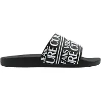 Versace Jeans Couture Muiltjes 'FONDO SLIDE DIS. SQ1' zwart / wit