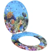 vidaXL Zacht-sluit toiletzitting Diep Zee Blauw 44 x 38 cm MDF bord