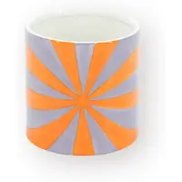 Housevitamin Plantenpot Swirl – Dolomiet – Oranje & Lila– 12,5x12,5x13 cm – Waterdicht – Design Bloempot – Decoratieve Eyecatcher