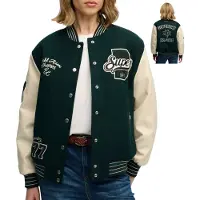 Superdry Tussenjas ivoor / donkergroen