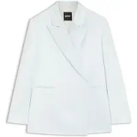 BOSS Relaxed-fit blazer van satinet met verdekte sluiting