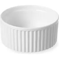 Hendi Wit Geribbelde Ramekin Porselein 12x6cm | 6 stuks