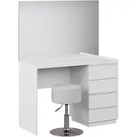 Vicco Viktoria Kaptafel – 110 cm met spiegel en krukje Wit
