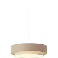 QAZQA Moderne hanglamp beige met naturel 50cm 3-lichts - Drum Duo