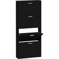 vidaXL Schoenenkast 59x17x150 cm bewerkt hout zwart