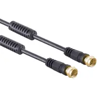 S-Impuls F (m) - F (m) coaxkabel | >100 dB + ferriet | CCS | verguld | recht | zwart | 5 meter