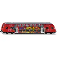 Siku 1791, Dubbeldekker-trein, schaal 1:87, metaal/kunststof, rood, graffiti-look