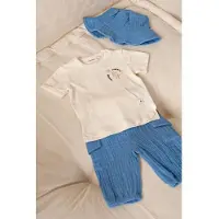 Feetje T-shirt Sssiesta ecru Jongens Katoen Ronde hals Printopdruk - maat 74