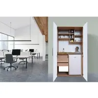 Respekta Goedkope keuken 104 cm - mini keuken met apparatuur Peter - Eiken/Wit - keramische kookplaat - koelkast - kleine keuken - compacte keuken - keukenblok met apparatuur