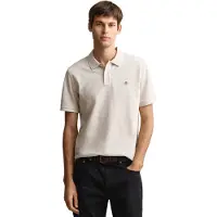 Gant polo beige gemeleerd korte mouw