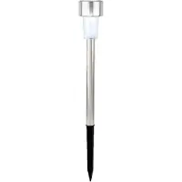 Lumineo Buiten/tuin Led prikstpot - RVS - zilver - solar verlichting - 24 cm - solarlampen op zonne-energie
