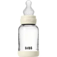BIBS Fles - Slow Flow - 120 ml - Silicone/Glas - Ivory