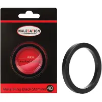 Malesation - Aluminium Cockring - Black Stamina - 40 mm - Nikkelvrij