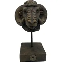 Brynxz Rammenkop Ornament Bruin op Standaard - H 27 cm Bruin