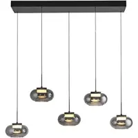 Schöner Wohnen Glazen hanglamp Sia, dimbaar, alu / grijs / zink, Woon-/ Eetkamer, Glas, Modern, hanglamp