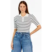 Aaiko Dames Tops & T-shirts Julia Stripe Vis 302 - Gebroken Wit - Maat M