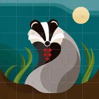 IXXI Das, Elke Uijtewaal - 120 x 120 cm - Gratis ophangtool - Grote wanddecoratie en posters - Geometrische Kunst, Illustraties, Grafisch Ontwerp