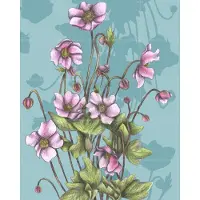 IXXI Winter Anemones, Cecilia Battaini - 80 x 100 cm - Gratis ophangtool - Grote wanddecoratie en posters - Aquarel, Naturalisme, Illustraties