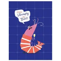 IXXI Shrimply the Best, Jetske Kox - 100 x 140 cm - Grote wanddecoratie en posters - Kleurrijk, Illustraties, Grafisch Ontwerp, Cartoonesk, Speels