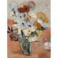 IXXI Rozen en anemonen, Vincent van Gogh (1853 - 1890) & Bridgeman Images - 60 x 80 cm - Gratis ophangtool - Grote wanddecoratie en posters -