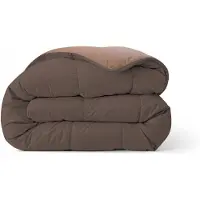 Zelesta Comfort Duo Dekbed zonder overtrek - Wasbaar Hoesloos dekbed - Met vaste overtrek - 2 in 1 - Chocolade bruin & Mokka - 140x200cm