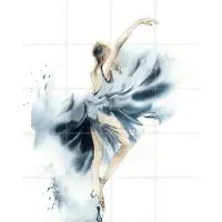 IXXI Dancing Ballerina, Canot Stop Painting - 80 x 100 cm - Gratis ophangtool - Grote wanddecoratie en posters - Aquarel, Illustraties, Slaapkamer