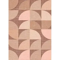 IXXI Mid Century Retro Geometry Mocha Pink Light, Bloomery Decor - 100 x 140 cm - Grote wanddecoratie en posters - Abstract, Retro, Geometrische