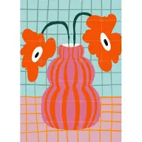 IXXI Colorful Clay Blooms, Miho Art Studio & Various - 100 x 140 cm - Gratis ophangtool - Grote wanddecoratie en posters - Grafisch Ontwerp